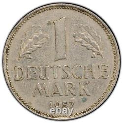 1957-J Germany Federal Republic 1 Mark J385 Coin PCGS AU55 KM110 Rare In AU