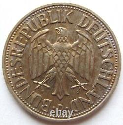 Coin Federal Republic Germany 1 German Mark 1954 D IN Extremely fine