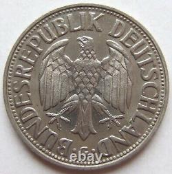 Coin Federal Republic Germany 1 German Mark 1954 G IN Uncirculated