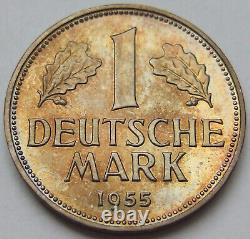Coin Federal Republic Germany 1 German Mark 1955 F IN Proof