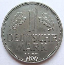 Coin Federal Republic Germany 1 German Mark 1955 F IN Uncirculated
