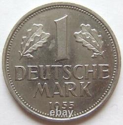 Coin Federal Republic Germany 1 German Mark 1955 G IN Uncirculated