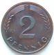Coin Federal Republic Germany 2 Pfennig 1959 D In Proof
