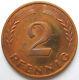 Coin Federal Republic Germany 2 Pfennig 1959 F In Proof