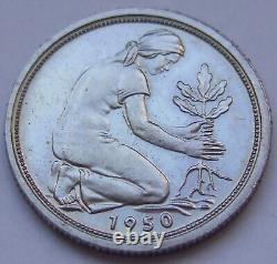 Coin Federal Republic Germany 50 Pfennig 1950 J IN Proof