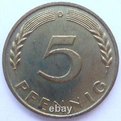 Coin Federal Republic Germany 5 Pfennig 1950 D IN Proof