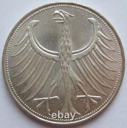 Coin Federal Republic Germany Silver Eagle 5 DM 1960 D IN Brillant uncirculated