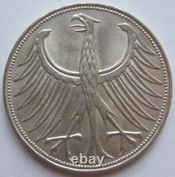Coin Federal Republic Germany Silver Eagle 5 DM 1960 F IN Uncirculated
