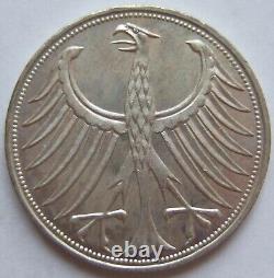 Coin Federal Republic Germany Silver Eagle 5 DM 1960 J IN Uncirculated