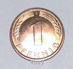 GERMANY FEDERAL REPUBLIC 1966 D 1 Pfennig UNCIRCULATED ROLL 50 COINS
