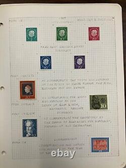 GERMANY FEDERAL REPUBLIC Stamp Collection 1949-74, MNH/MH on 66 homemade pages