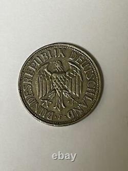 Germany 1954 G 1 Deutsche Mark Scarce Coin Federal Republic Germany Km#110
