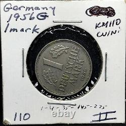 Germany 1956 G 1 Deutsche Mark Scarce Coin Federal Republic Germany Km#110