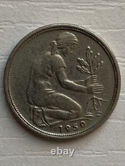 Germany Federal Republic 50 Pfennig KM# 104 1950G (RARE)