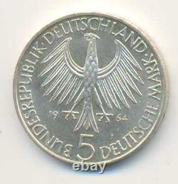 Germany Federal Republic Johann Gottlieb Fichte Silver 5 Mark 1964 J UNC