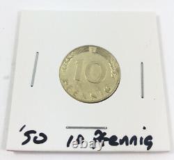 Rare 1950 Bundesrepublik Deutschland G 10 Pfennig Federal Republic Of Germany
