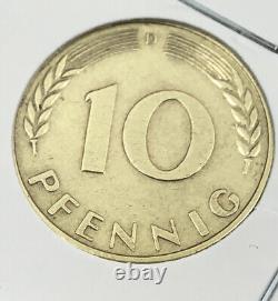 1950 République fédérale d'Allemagne D 10 Pfennig 1362-L