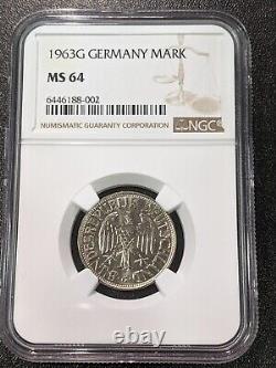 1963 G MS64 Allemagne 1 Mark UNC NGC KM 110 République fédérale