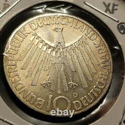 Allemagne 10 Mark République fédérale 1972 D Munich Olympiques KM 133 ARGENT AU