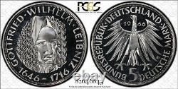 Allemagne - République fédérale 5 Mark, 1966-D, J-394, pièce en argent certifiée PCGS PR66DCAM