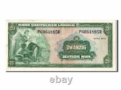 Billet de banque, RÉPUBLIQUE FÉDÉRALE D'ALLEMAGNE, 20 Deutsche Mark, 1949, 1949-08