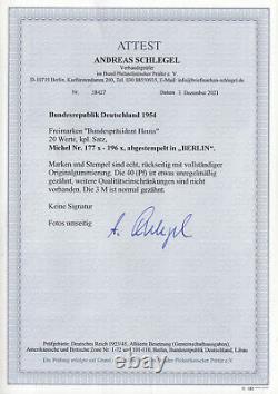 Fédéral 1953, Mich No 177-96 Certificat en caoutchouc de luxe Gest Berlin Charlottenburg