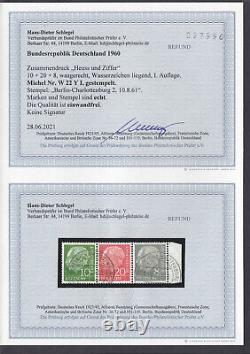 Fédéral 1960, Mich N° W 22 Y I Cachet de la poste Gepr Certificat Berlin Charlottenburg