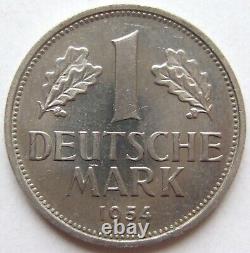 Pièce de monnaie de la République fédérale d'Allemagne 1 mark allemand 1954 G en non circulé