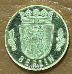 Pièce de monnaie de preuve du patron de 20 mark de la République fédérale d'Allemagne avec les armoiries de Berlin