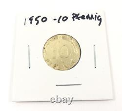 Rare 1950 Bundesrepublik Deutschland F 10 Pfennig République fédérale d'Allemagne