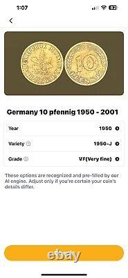 République fédérale d'Allemagne 10 Pfennig, 1950