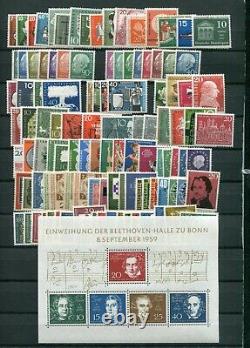 République fédérale d'Allemagne 1949-1959 complète incluant le jeu de timbres Posthorn parfait MNH.