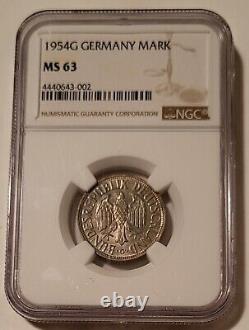 République fédérale d'Allemagne 1954 G Mark MS63 NGC - Haute valeur de référence
